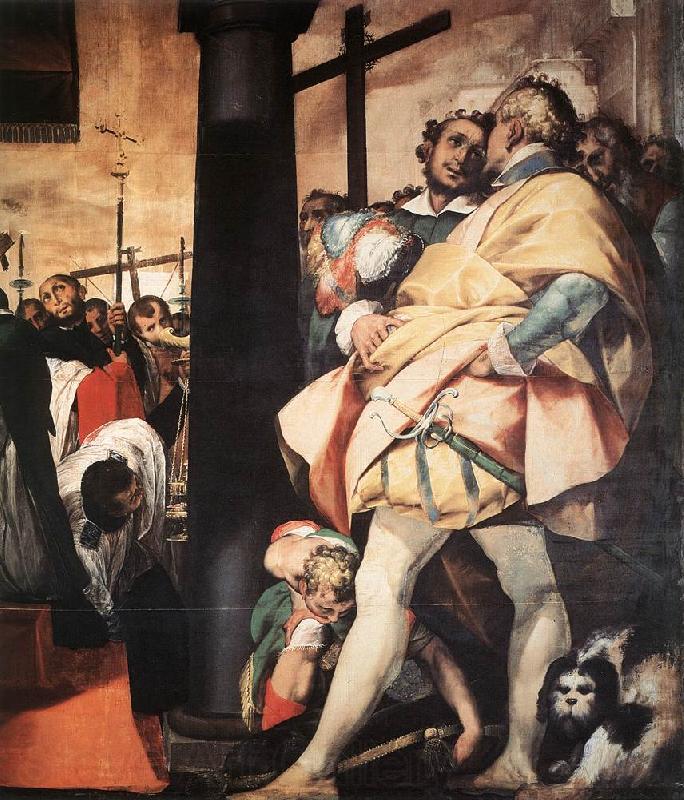 CRESPI, Giovanni Battista St Charles Borromeo Erecting Crosses a the Gates of Milan (detail) df France oil painting art